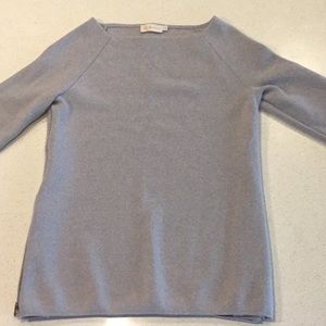 Tori Burch gray sweater with side zipper details